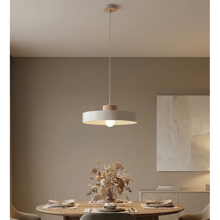 Lustre suspenso por cabo KIVI 1xE27/15W/230V branco