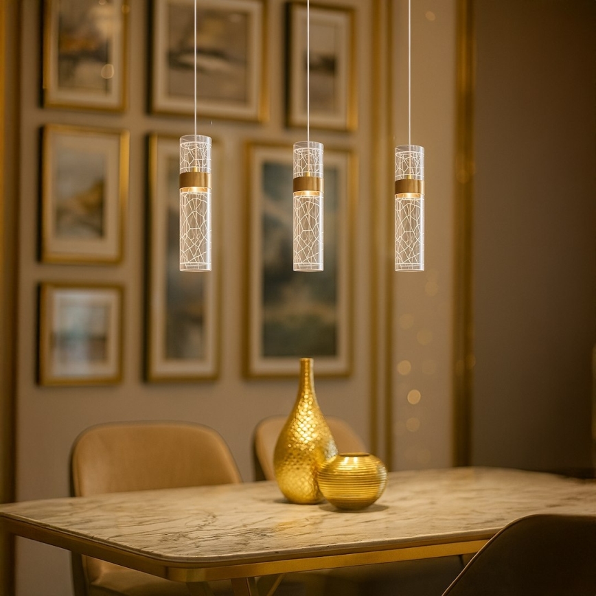 Lustre suspenso por cabo LAGOS LED/24W/230V, dourado