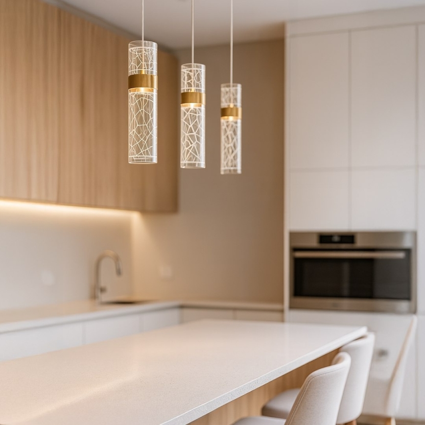 Lustre suspenso por cabo LAGOS LED/24W/230V, dourado