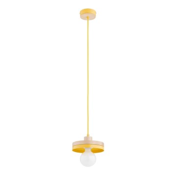 Lustre suspenso por cabo LARSO 1xE27/15W/230V amarelo/bege