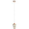 Lustre suspenso por cabo LARSO 1xE27/15W/230V branco/bege