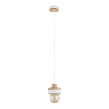 Lustre suspenso por cabo LARSO 1xE27/15W/230V branco/bege