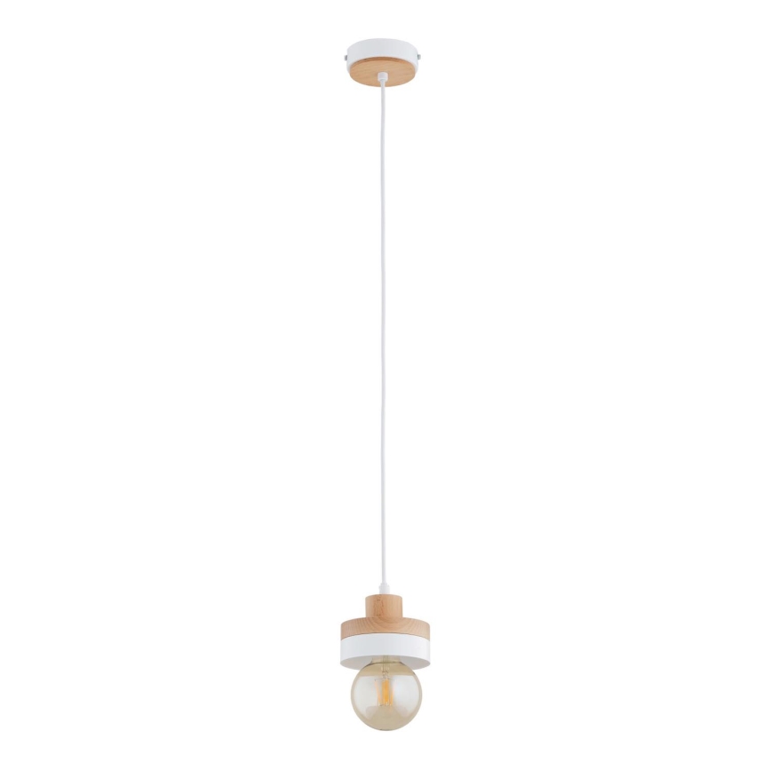 Lustre suspenso por cabo LARSO 1xE27/15W/230V branco/bege