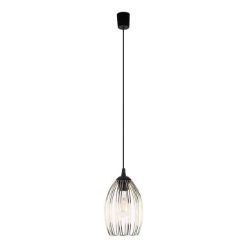 Lustre suspenso por cabo LIZA 1xE27/15W/230V preto/dourado