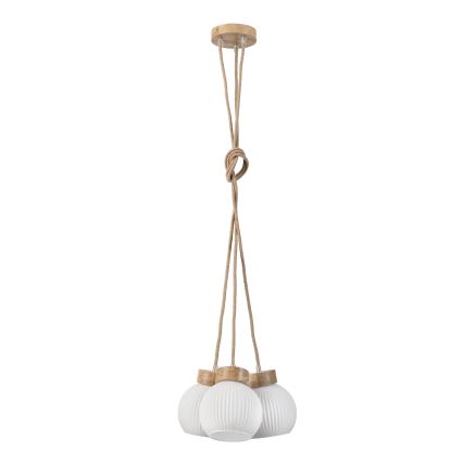 Lustre suspenso por cabo LOOMIS 3xE27/15W/230V 130 cm bege/carvalho