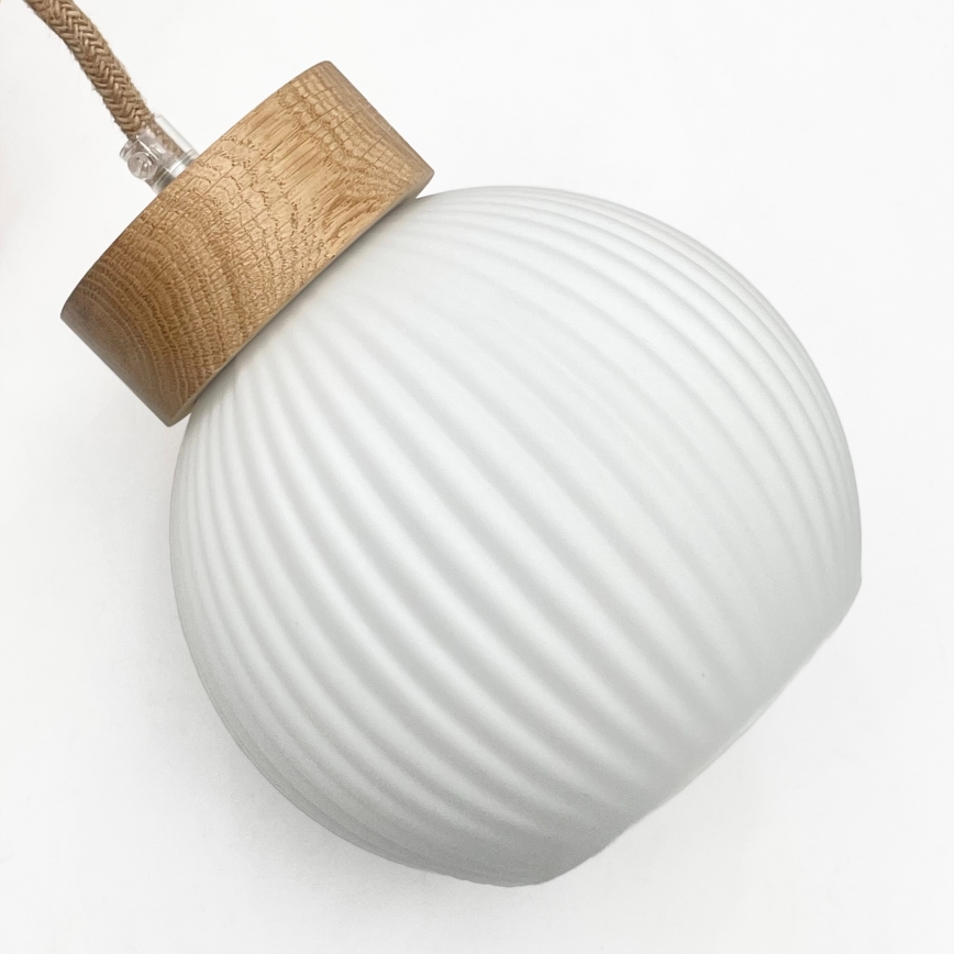 Lustre suspenso por cabo LOOMIS 3xE27/15W/230V 130 cm bege/carvalho
