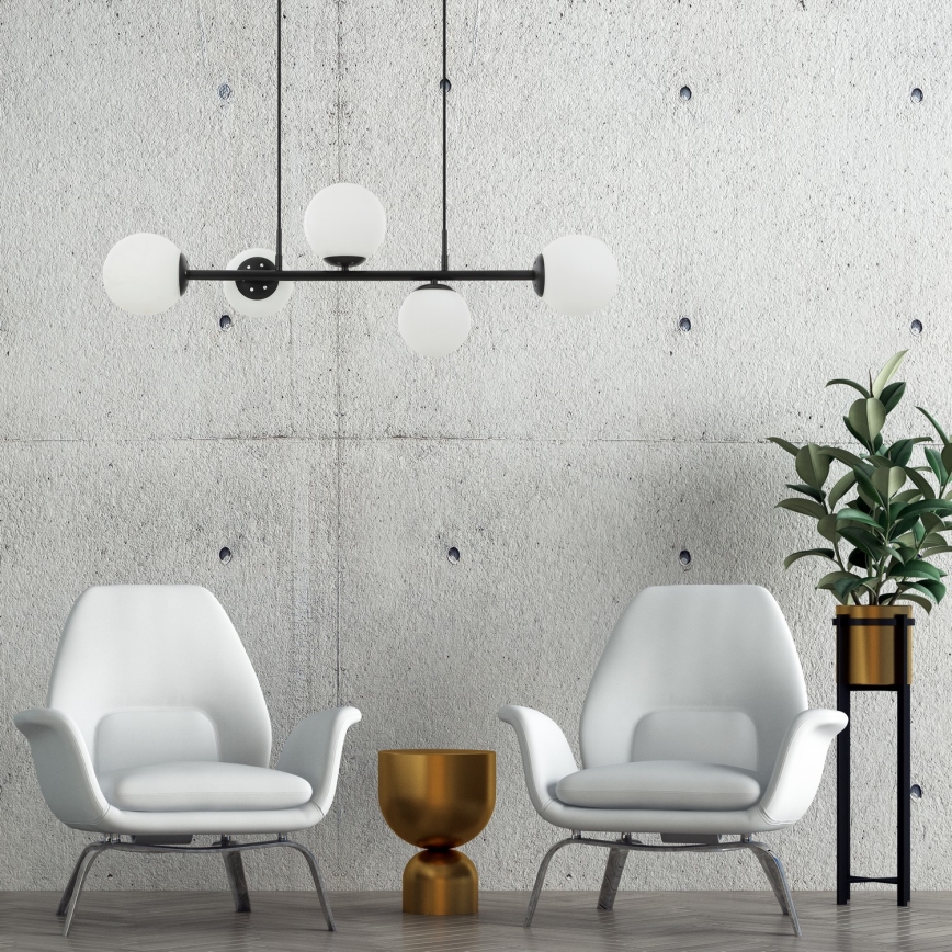 Lustre suspenso por cabo MADDIE 5xE14/5W/230V preto