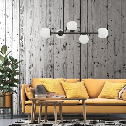 Lustre suspenso por cabo MADDIE 5xE14/5W/230V preto