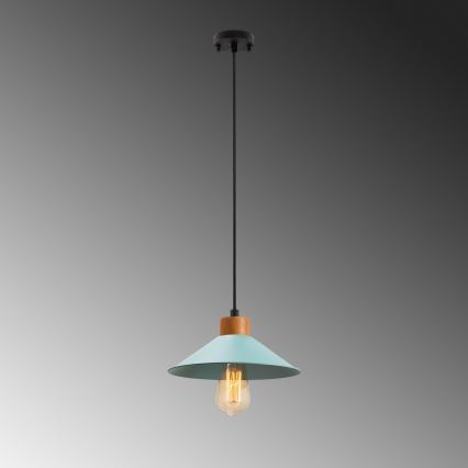 Lustre suspenso por cabo MANAVGAT 1xE27/40W/230V azul/castanho