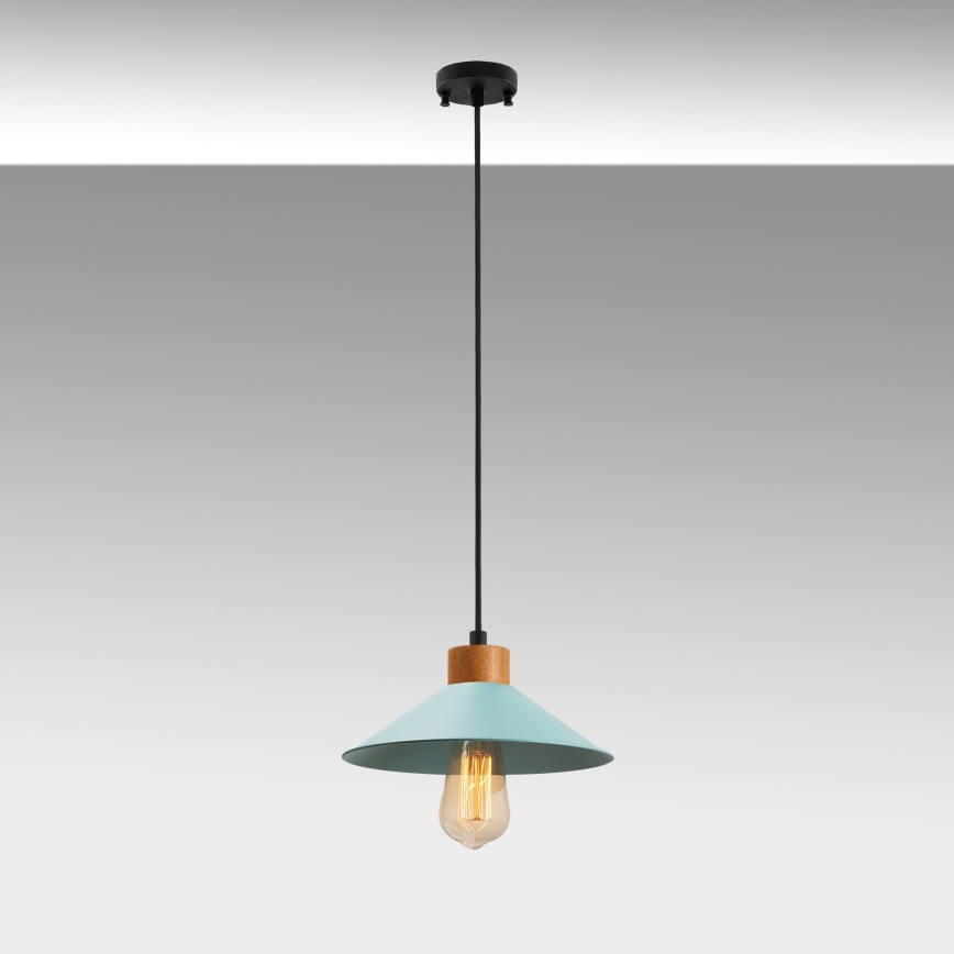 Lustre suspenso por cabo MANAVGAT 1xE27/40W/230V azul/castanho