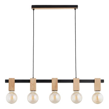 Lustre suspenso por cabo MAXIM 5xE27/15W/230V preto/bege