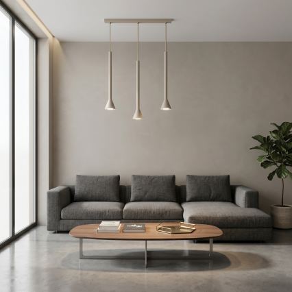 Lustre suspenso por cabo MAZZO 3xGU10/8W/230V bege