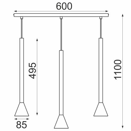 Lustre suspenso por cabo MAZZO 3xGU10/8W/230V bege