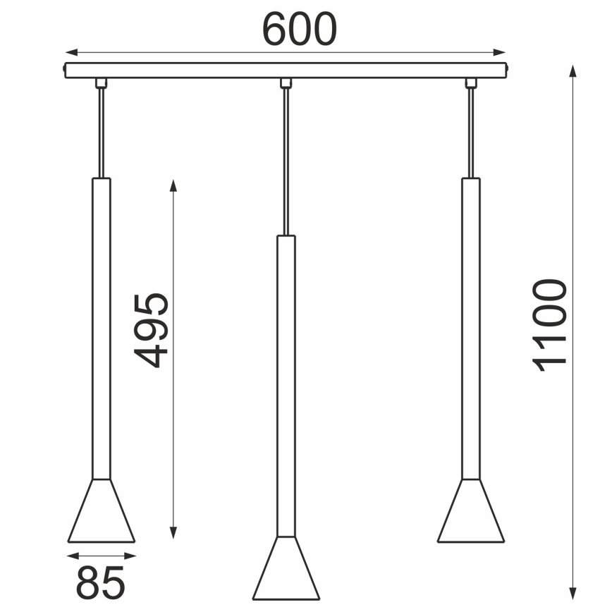 Lustre suspenso por cabo MAZZO 3xGU10/8W/230V bege