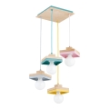 Lustre suspenso por cabo MIKO 3xE27/15W/230V multicolorido