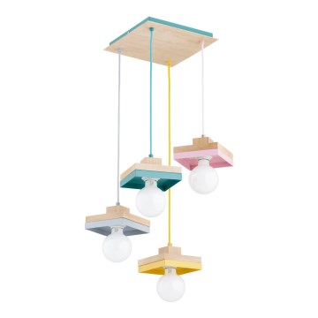 Lustre suspenso por cabo MIKO 3xE27/15W/230V multicolorido
