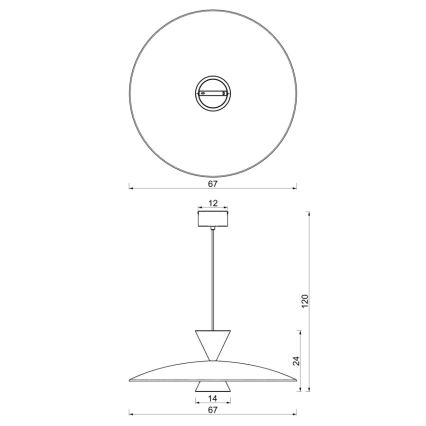 Lustre suspenso por cabo MISTIC 1xGX53/15W/230V bordô