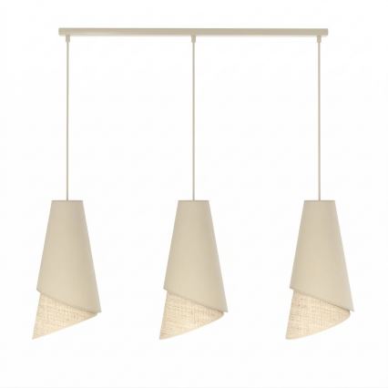 Lustre suspenso por cabo MODA 3xE27/15W/230V bege/rattan
