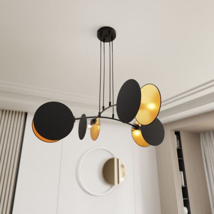 Lustre suspenso por cabo MOTIF 4xE27/15W/230V preto