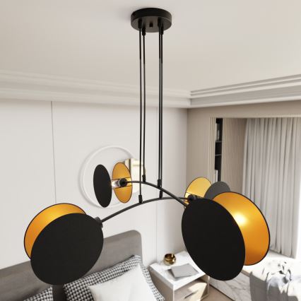 Lustre suspenso por cabo MOTIF 4xE27/15W/230V preto