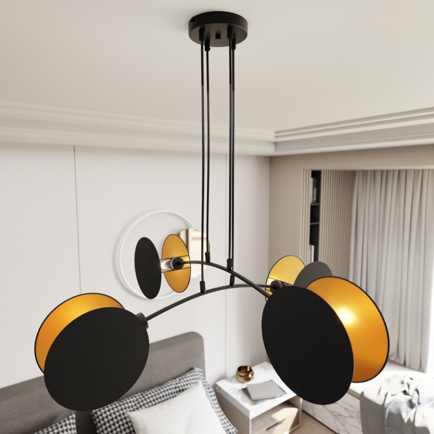 Lustre suspenso por cabo MOTIF 4xE27/15W/230V preto