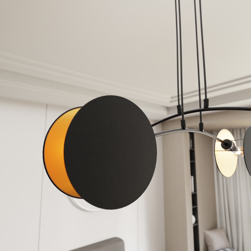 Lustre suspenso por cabo MOTIF 4xE27/15W/230V preto