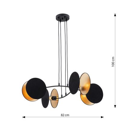 Lustre suspenso por cabo MOTIF 4xE27/15W/230V preto