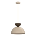 Lustre suspenso por cabo NEVIS 1xE27/15W/230V Ø 29 cm bege