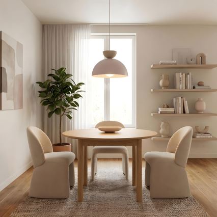 Lustre suspenso por cabo NEVIS 1xE27/15W/230V Ø 38 cm, cor creme