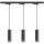 Lustre suspenso por cabo no sistema de calha PIPE 3xGU10/10W/230V preto