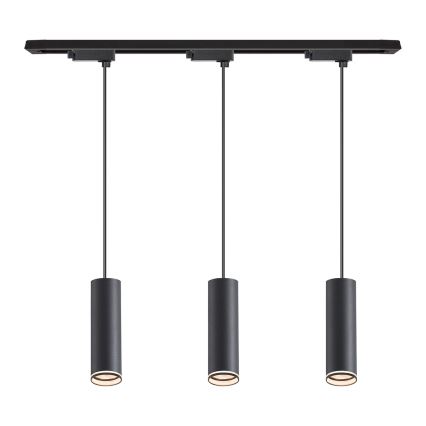 Lustre suspenso por cabo no sistema de calha PIPE 3xGU10/10W/230V preto