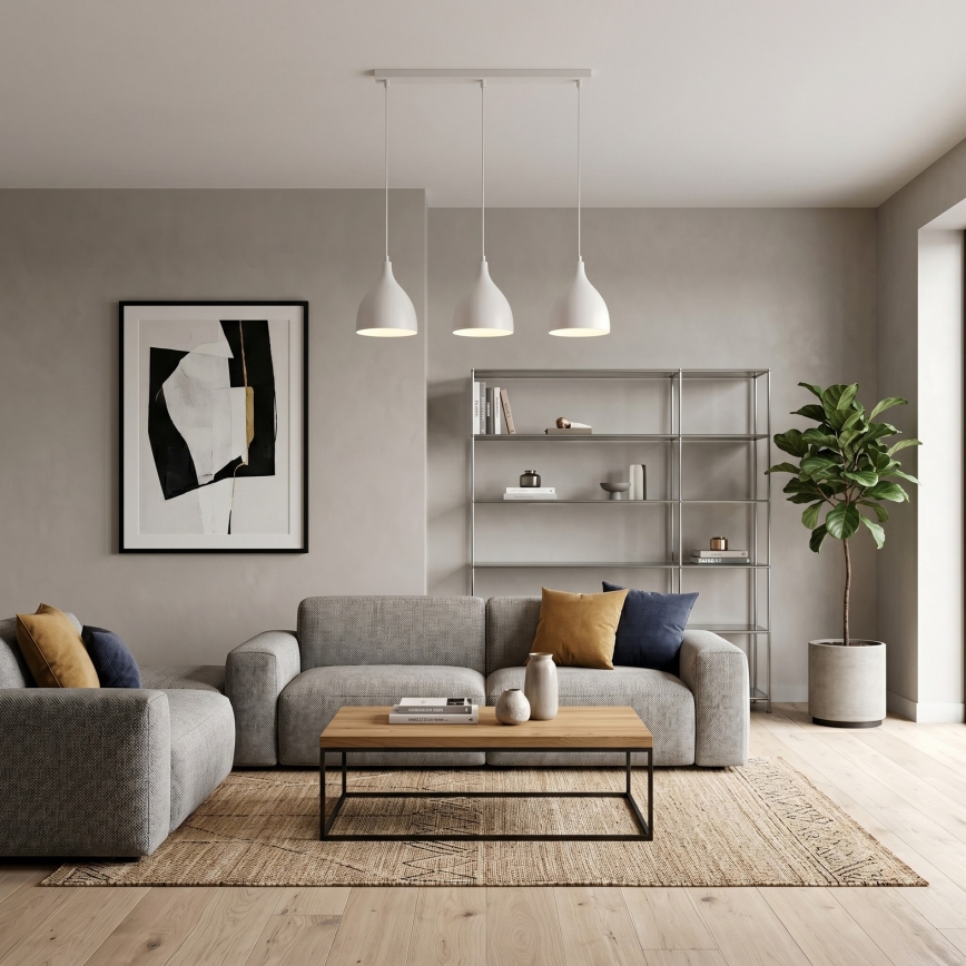 Lustre suspenso por cabo NOAK CLASSIC 3xE27/15W/230V creme