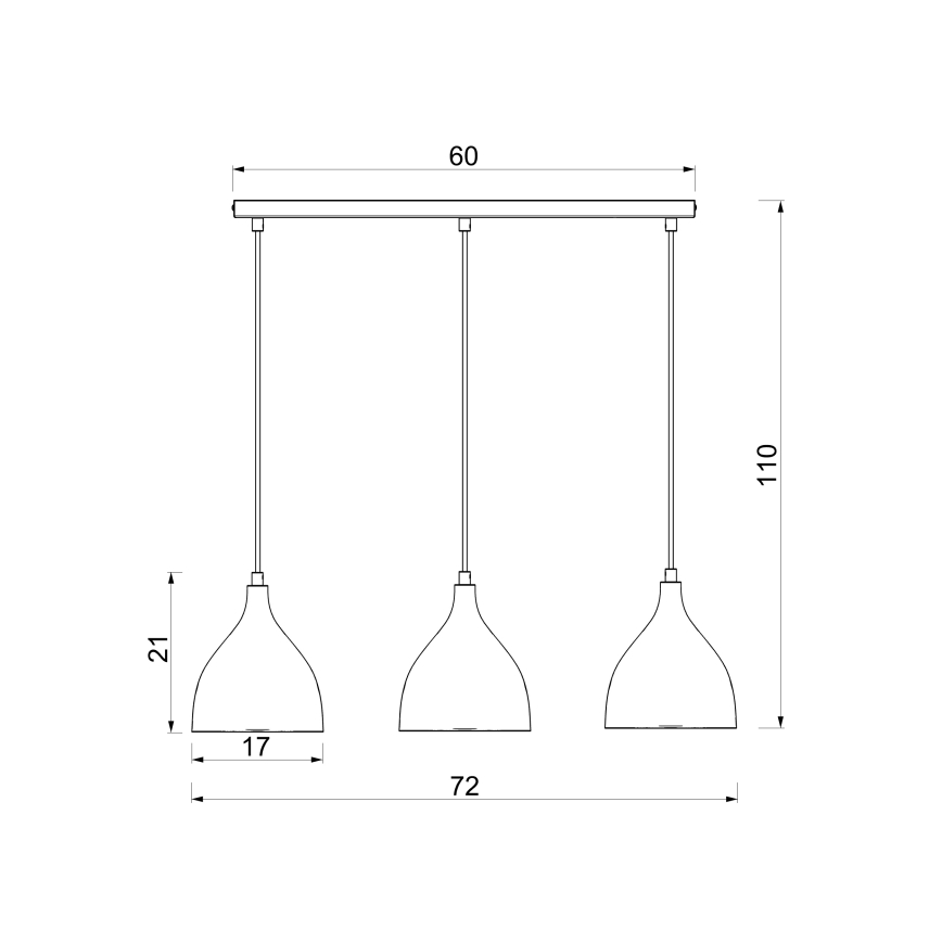 Lustre suspenso por cabo NOAK CLASSIC 3xE27/15W/230V creme