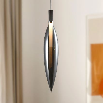 Lustre suspenso por cabo NORDIC 1xG9/5W/230V preto cromado