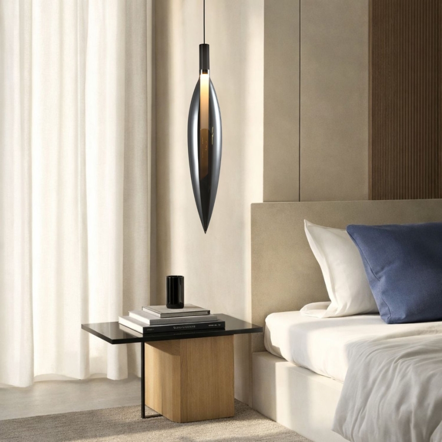 Lustre suspenso por cabo NORDIC 1xG9/5W/230V preto cromado