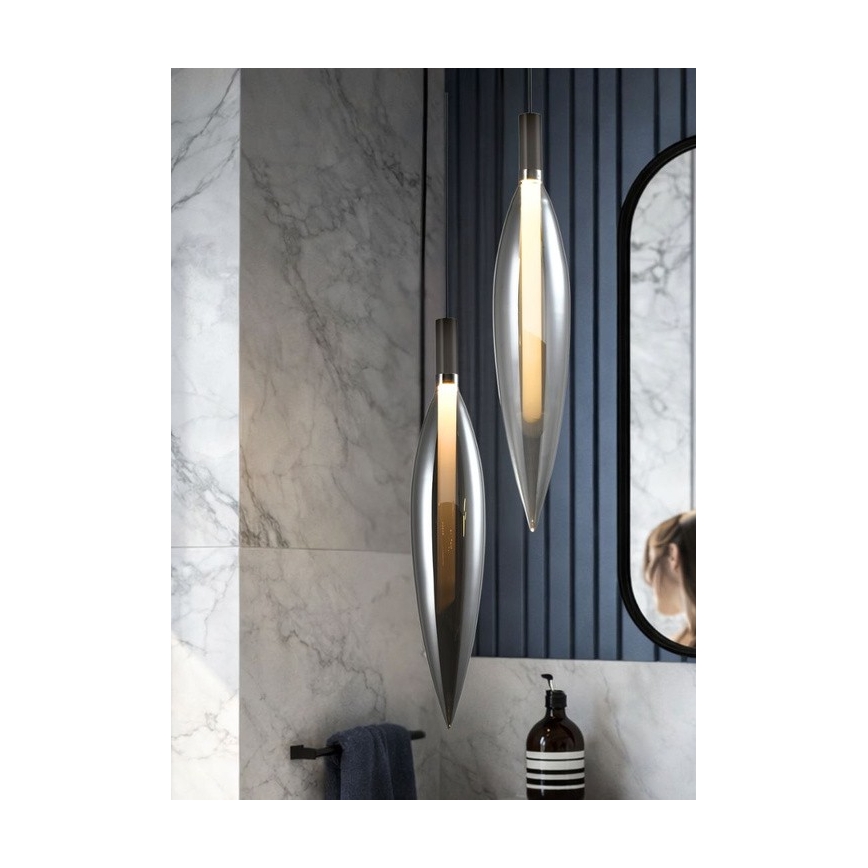 Lustre suspenso por cabo NORDIC 1xG9/5W/230V preto cromado