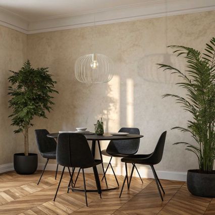 Lustre suspenso por cabo OVELLA, 1x E27/15W/230V, Ø 46 cm, creme
