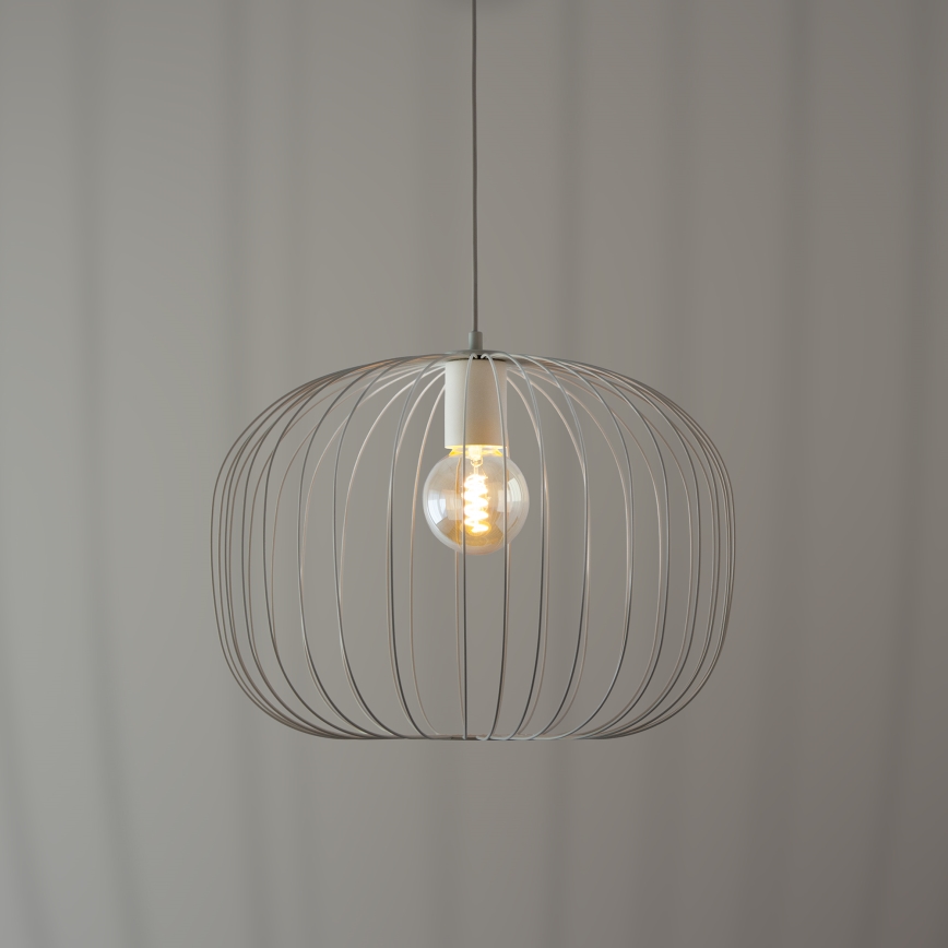 Lustre suspenso por cabo OVELLA, 1x E27/15W/230V, Ø 46 cm, creme