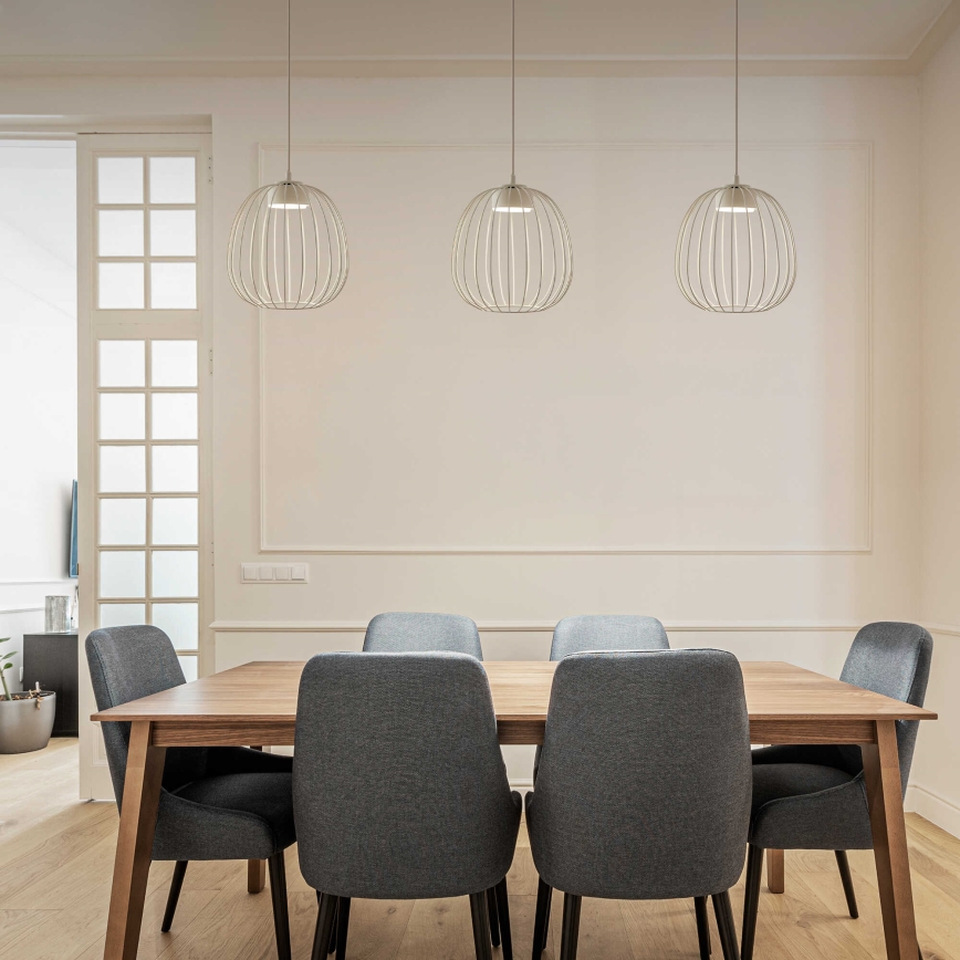 Lustre suspenso por cabo OVELLA 1xGX53/10W/230V Ø 25 cm creme