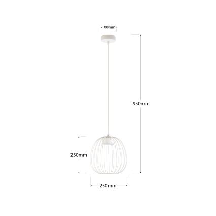 Lustre suspenso por cabo OVELLA 1xGX53/10W/230V Ø 25 cm creme