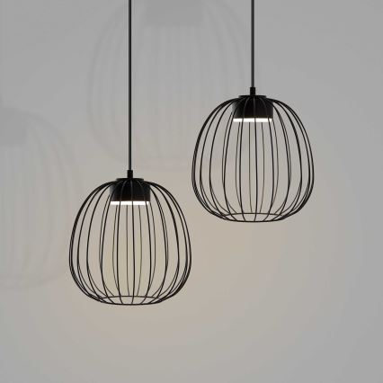 Lustre suspenso por cabo OVELLA 1xGX53/10W/230V Ø 25 cm preto