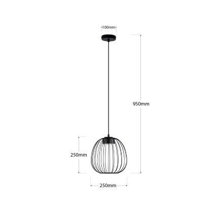Lustre suspenso por cabo OVELLA 1xGX53/10W/230V Ø 25 cm preto