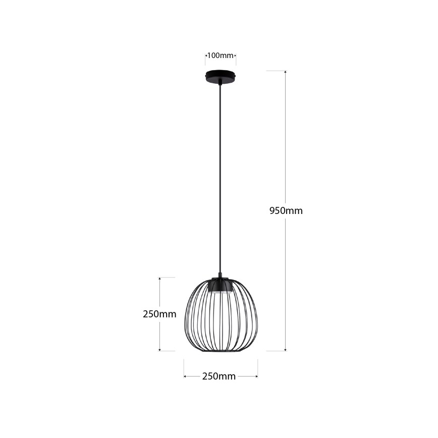 Lustre suspenso por cabo OVELLA 1xGX53/10W/230V Ø 25 cm preto