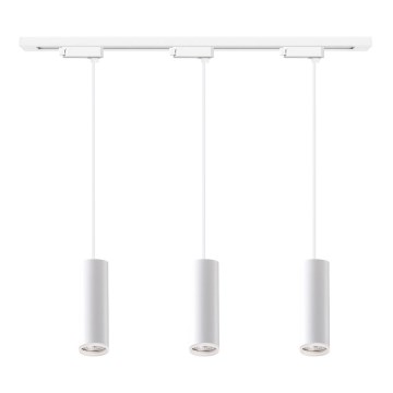Lustre suspenso por cabo para sistema de trilho PIPE 3xGU10/10W/230V, branco