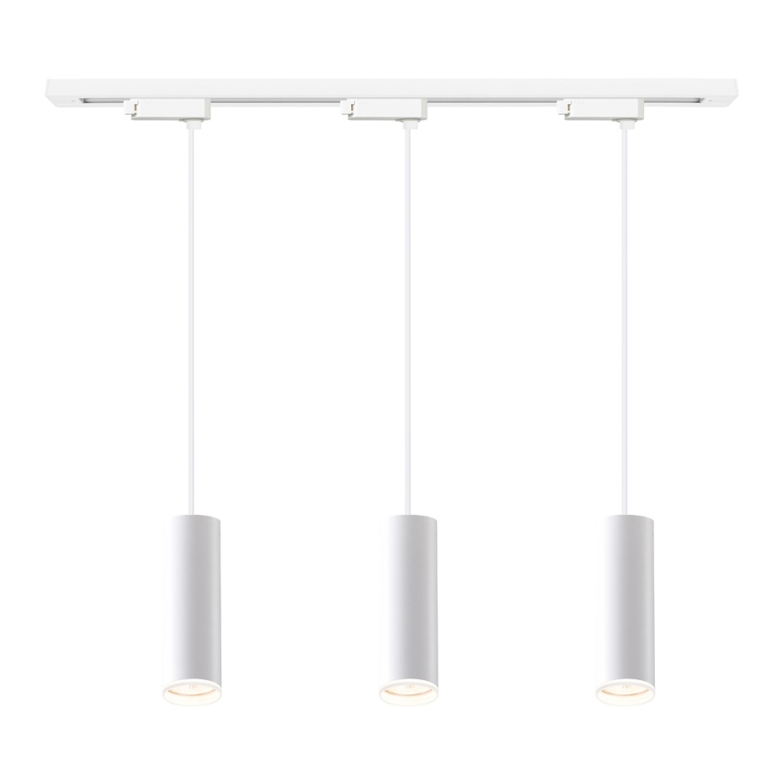 Lustre suspenso por cabo para sistema de trilho PIPE 3xGU10/10W/230V, branco