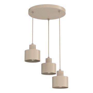 Lustre suspenso por cabo PARKLA 3xE27/15W/230V bege