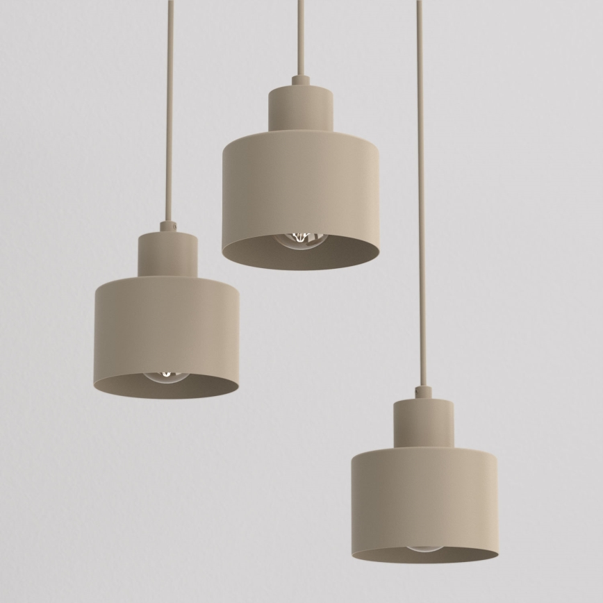 Lustre suspenso por cabo PARKLA 3xE27/15W/230V bege