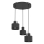 Lustre suspenso por cabo PARKLA 3xE27/15W/230V, preto