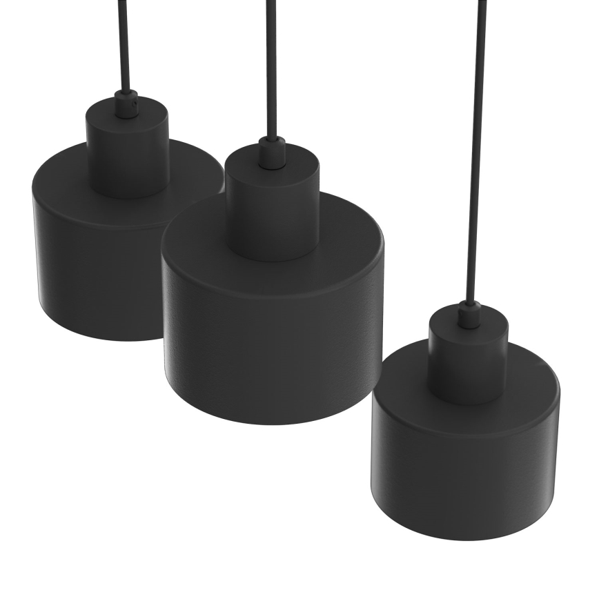 Lustre suspenso por cabo PARKLA 3xE27/15W/230V, preto