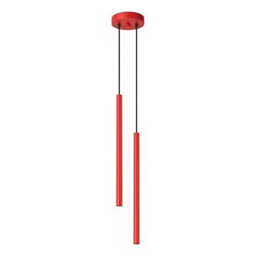 Lustre suspenso por cabo PASTELO 2xG9/8W/230V vermelho